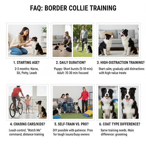 FAQ câu hỏi thường gặp khi huấn luyện chó Border Collie cho người mới nuôi