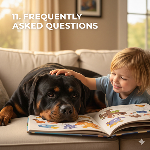 Câu hỏi thường gặp về huấn luyện chó Rottweiler khi sống cùng gia đình và trẻ nhỏ