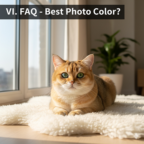 Mèo Munchkin màu golden nằm trên thảm trắng cạnh cửa sổ, ánh sáng tự nhiên buổi sáng, nền cây xanh nhẹ nhàng.