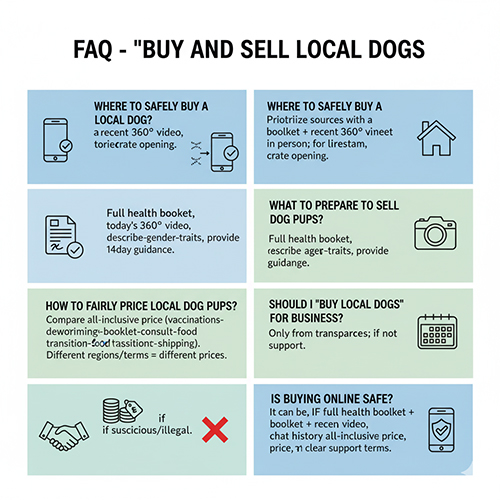 Bảng câu hỏi thường gặp về mua bán chó cỏ gồm hướng dẫn chọn nơi mua an toàn, chuẩn bị khi bán, cách tính giá công bằng và lưu ý khi giao dịch online.