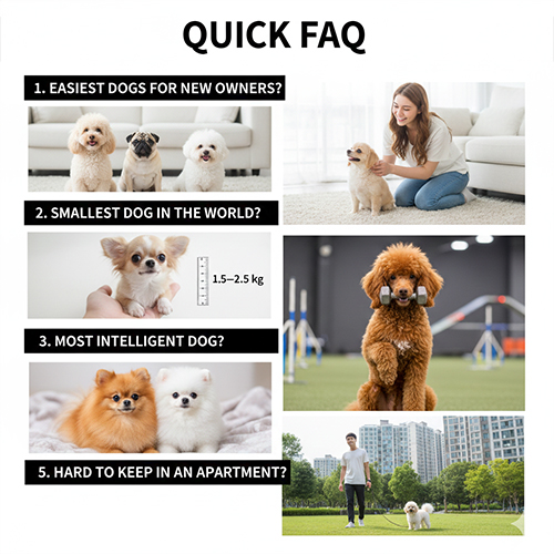 Câu hỏi thường gặp về chó cảnh dễ nuôi, thông minh, nhỏ nhất và nuôi trong căn hộ