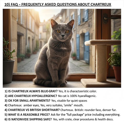 Mèo Chartreux ngồi bên cửa sổ kèm theo các câu hỏi thường gặp về màu sắc và giá cả