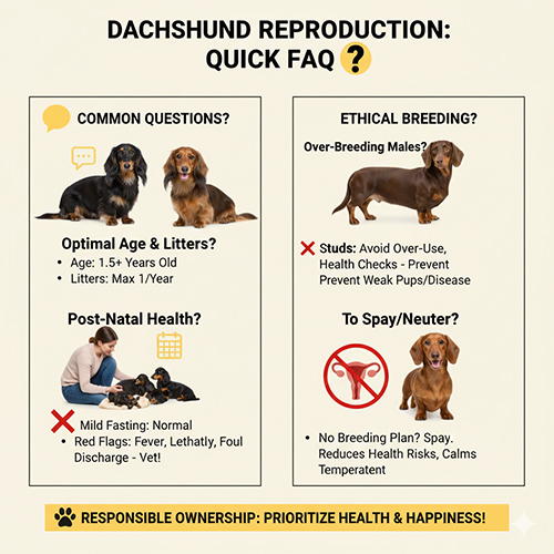 Infographic FAQ nhanh về sinh sản chó Lạp xưởng và các lưu ý sức khỏe