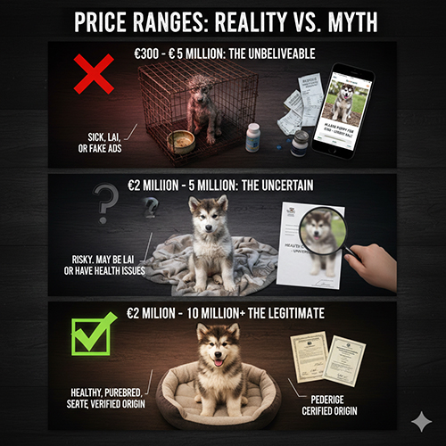 Giá chó Alaska từ 300k đến 10 triệu: thực tế hay chiêu trò?