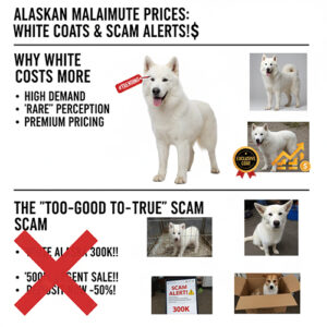 So sánh giá chó Alaska trắng và cảnh báo chiêu trò lừa đảo giá rẻ