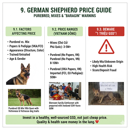 Ảnh tổng hợp bảng giá Becgie Đức: yếu tố ảnh hưởng giá, khung giá tại Việt Nam và cảnh báo “chó becgie 1 triệu”