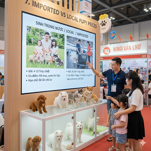 So sánh giá chó con nhập khẩu và sinh trong nước, kèm ưu điểm và hạn chế của từng nguồn