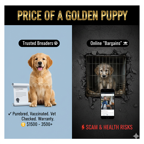 giá chó Golden con và rủi ro khi mua giá rẻ