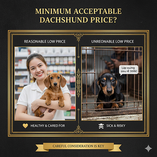 Mức giá chó Lạp xưởng rẻ nhất chấp nhận được