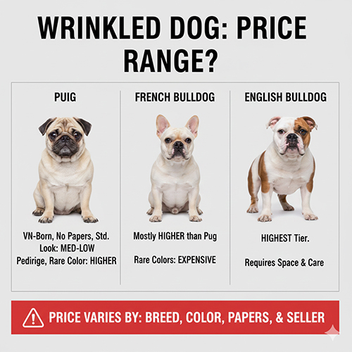 Giá chó mặt xệ pug bull pháp bulldog anh hiện nay bao nhiêu