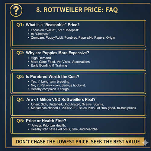 FAQ giá chó Rottweiler: những thắc mắc phổ biến khi chọn mua