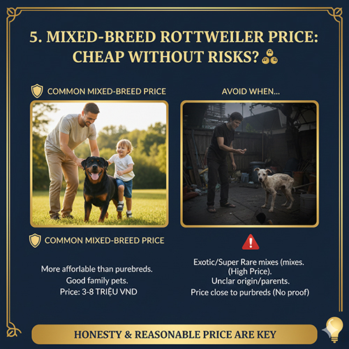 Giá chó Rottweiler lai: rẻ hơn nhưng cần chú ý nguồn gốc