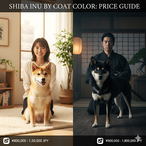 bang gia cho shiba inu theo mau long voi hinh shiba vang do va shiba den