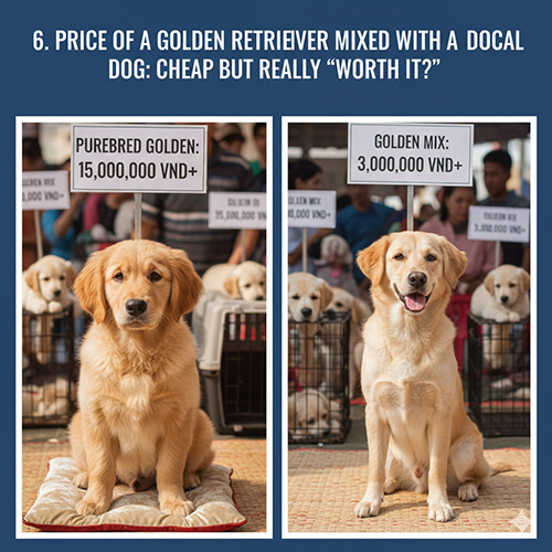 So sánh giá chó Golden thuần và Golden lai chó cỏ tại điểm bán
