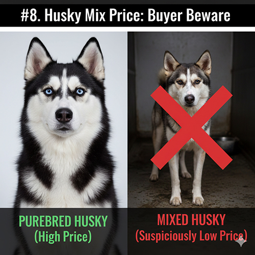 Giá Husky lai: thấp hơn Husky thuần nhưng cần cảnh giác với tin rao quá rẻ.