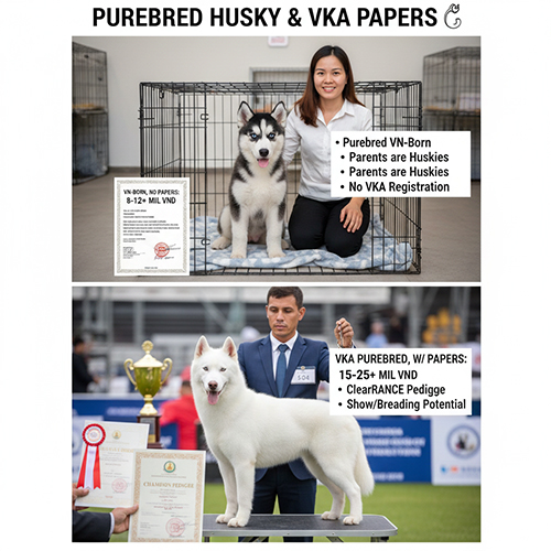 gia husky thuan chung va husky co giay vka