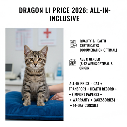 Mèo Dragon Li Chinese Li Hua được kiểm tra sức khỏe, minh họa giá mèo Dragon Li trọn gói