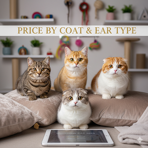 Giá mèo Munchkin theo màu lông & dạng tai