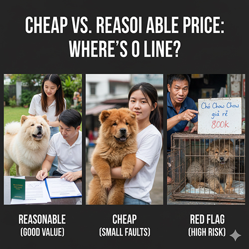 Phân biệt giá rẻ và giá hợp lý khi mua chó Chow Chow