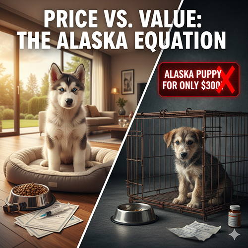 So sánh giá trị thật của chó Alaska và các tin rao giá rẻ