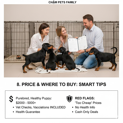 Giá chó Doberman và gợi ý nơi mua uy tín – tránh bẫy “giá rẻ bất thường”