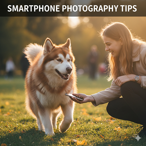 Hình ảnh chụp chó Alaska ngoài trời bằng điện thoại với ánh sáng tự nhiên