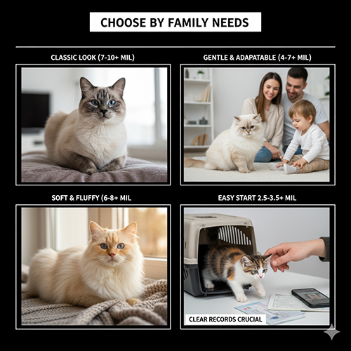 Bộ ảnh gợi ý chọn mèo Xiêm theo nhu cầu gia đình: ngoại hình, tính cách, lông và ngân sách