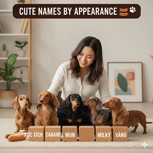 Gợi ý tên dễ thương cho chó Lạp xưởng dựa trên ngoại hình và màu lông