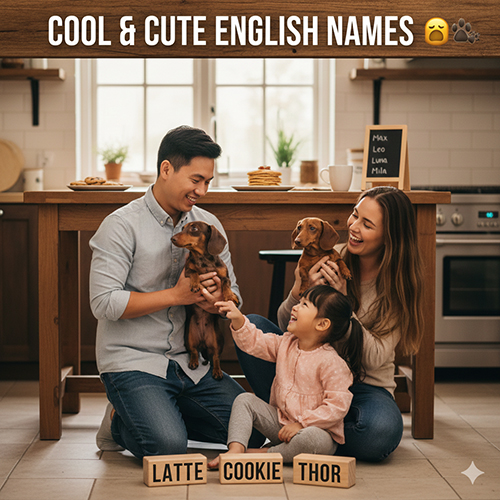 Gợi ý tên tiếng Anh dễ thương cho chó Lạp xưởng như Latte, Cookie, Thor