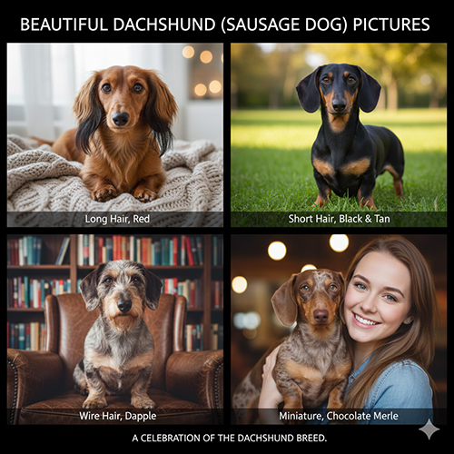 hình ảnh đẹp các loại chó Lạp xưởng gồm lông dài lông ngắn wire hair và mini