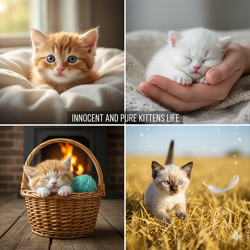 Hình ảnh mèo con dễ thương với nhiều khoảnh khắc ngây thơ và trong veo