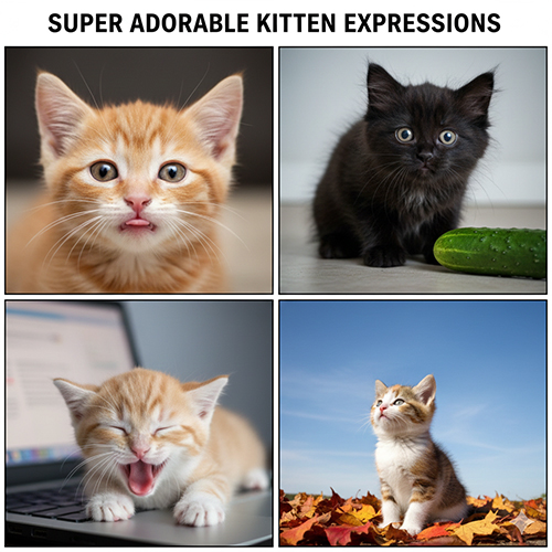 Hình ảnh mèo con siêu dễ thương với biểu cảm ngáo ngơ và đáng yêu