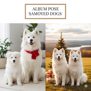 Hình chó Samoyed đẹp với nhiều dáng pose dễ thương