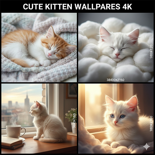 Hình nền mèo con dễ thương chất lượng cao 4K cho điện thoại và máy tính