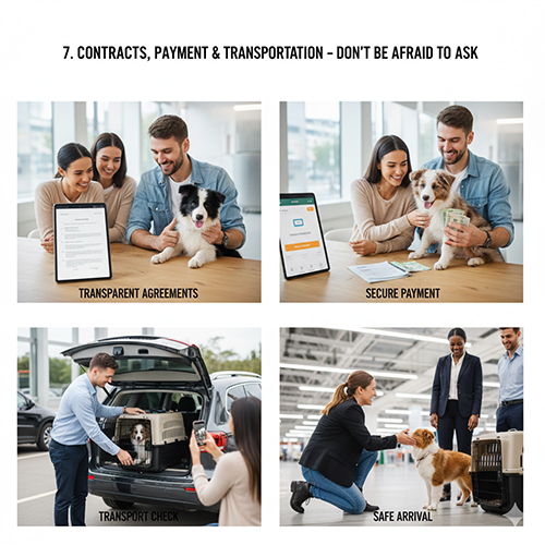 Hợp đồng, thanh toán và vận chuyển khi mua chó Border Collie: những điểm cần hỏi rõ để tránh rủi ro