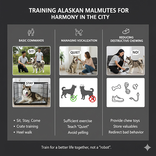 Huấn luyện chó Alaska Malamute sống hòa hợp trong nhà phố và chung cư