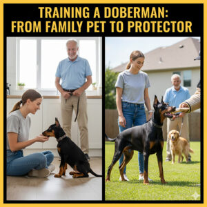 Huấn luyện chó Doberman từ thú cưng gia đình ngoan ngoãn đến chó hỗ trợ bảo vệ