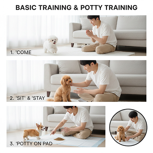 Huấn luyện chó cảnh trong nhà với các lệnh cơ bản và tập đi vệ sinh đúng chỗ