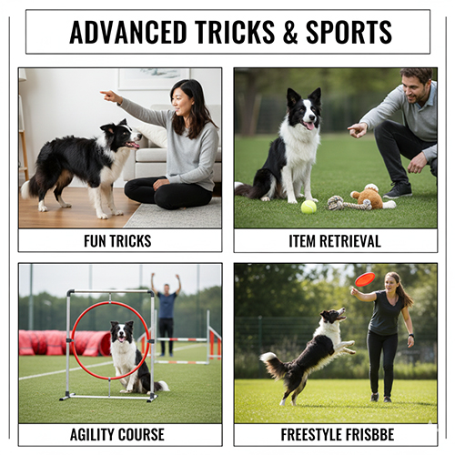 Huấn luyện nâng cao cho chó Border Collie với trick trí tuệ và thể thao vận động