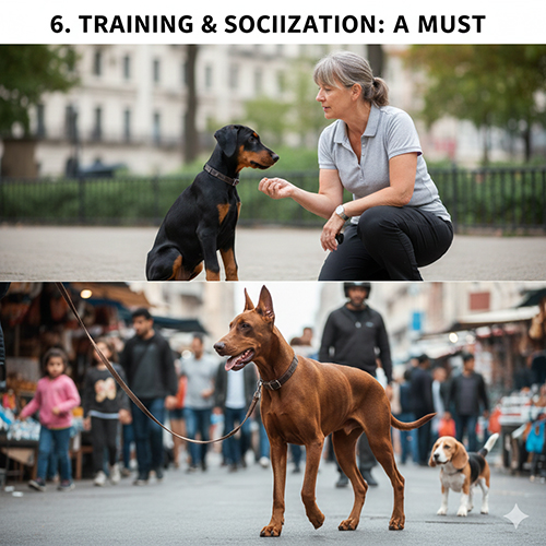Huấn luyện và xã hội hóa Doberman – bước quan trọng để sống an toàn và cân bằng