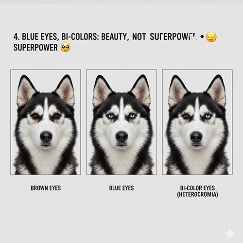 anh husky mat nau mat xanh va mat 2 mau heterochromia de so sanh
