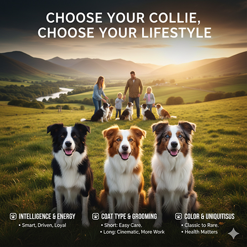 Border Collie nhiều màu lông và kiểu lông khác nhau tượng trưng cho các phong cách sống khác nhau