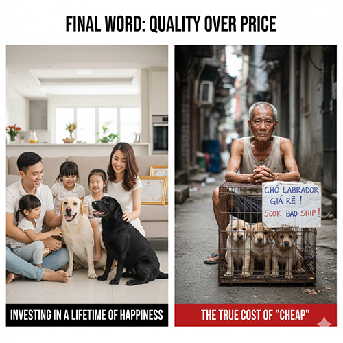 ket loi ve viec mua cho labrador uu tien chat luong thay vi gia re de tranh rui ro