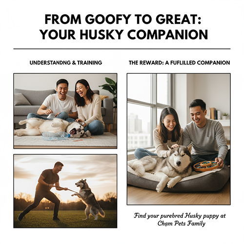 Từ chó Husky ngáo thành bạn đồng hành biết nghe lời và gắn bó