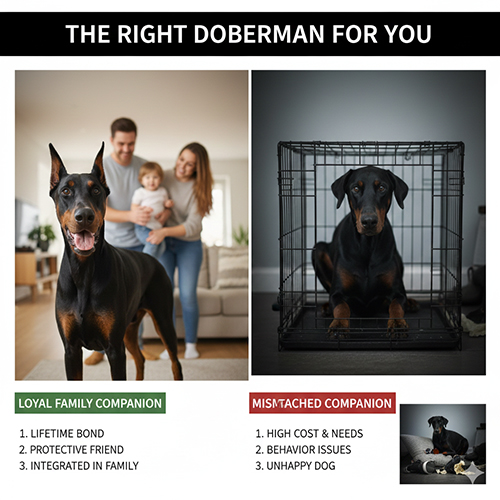 So sánh Doberman phù hợp với gia đình và Doberman bị nuôi sai cách dẫn đến stress
