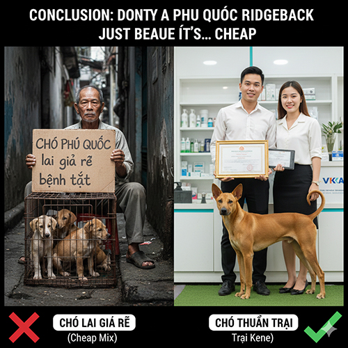 Kết luận: so sánh chó Phú Quốc lai giá rẻ và chó thuần trại uy tín