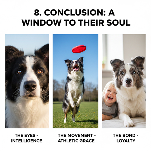 Hình ảnh chó Border Collie thể hiện trí thông minh, sự linh hoạt và gắn bó với con người