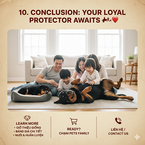 Kết luận: chọn đúng nơi mua chó Rottweiler và hành trình nuôi dưỡng bắt đầu