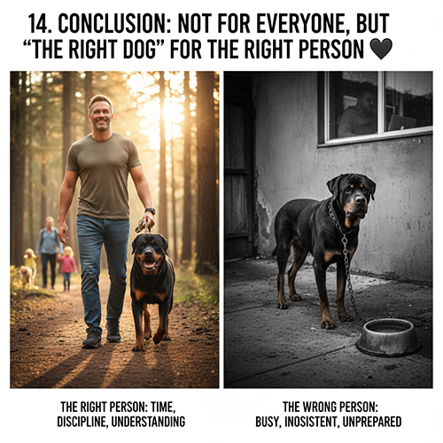 Kết luận về chó Rottweiler: phù hợp với đúng người, không dành cho mọi nhà