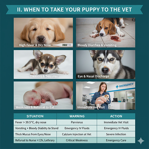 Dấu hiệu nguy hiểm ở chó con cần đưa đến thú y ngay